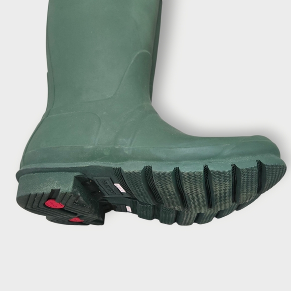Hunter Women's Original Tall Hunter Pull On Green Rain Boots Size 7 - Picture 9 of 11